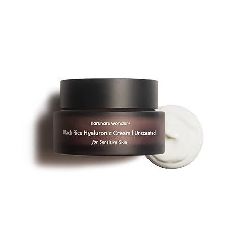 Haruharu Wonder Black Rice Hyaluronic Cream (Unscented) 1.69 fl.oz / 50ml | Fragrance Free for Sensitive Skin | Vegan, Cruelty Free, EWG-Green