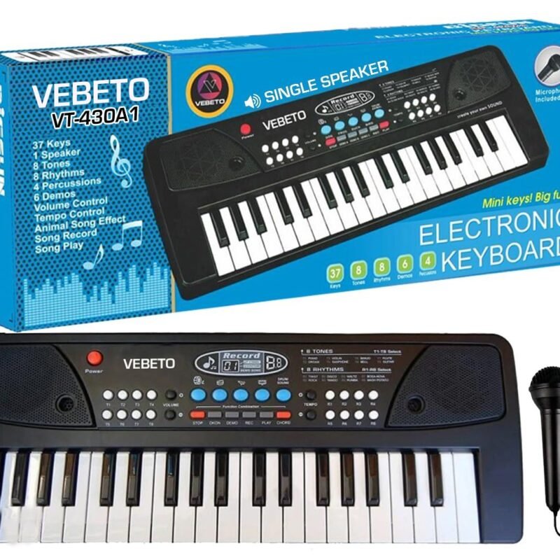 Kids Piano with Mic (1 Year Extended Warranty) 37 Keys 8 Rhythms 8 Tones 6 Demos Portable Electronic Keyboard Toy Beginners Educational Songs Recording Musical Toys Age 3 to 5 Years Boys Girls