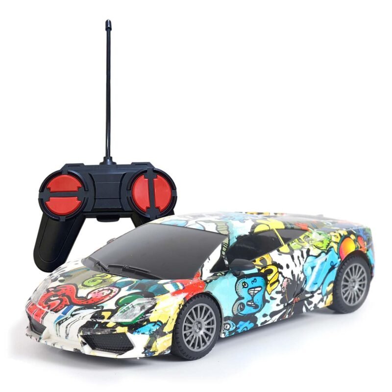 popsugar High Speed 1:24 Scale C Type USB Rechargeable Remote Control car for Kids, 3456 Graffiti (Multi 1)