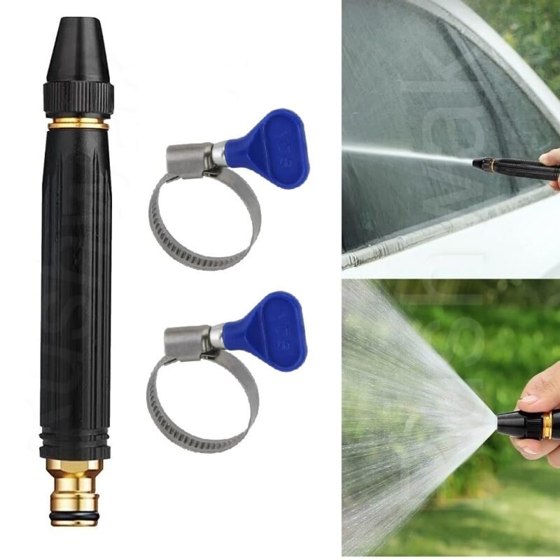 Water Spray Gun for Car Wash Bike Washing Gun for 1/2" Hose Pipe High Pressure Water Gun Nozzle Adjustable Car Washer Gun Brass Jet Water Spray Nozzle for Garden & Window